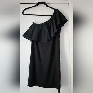 One Shoulder Ruffle Sleeveless Dress